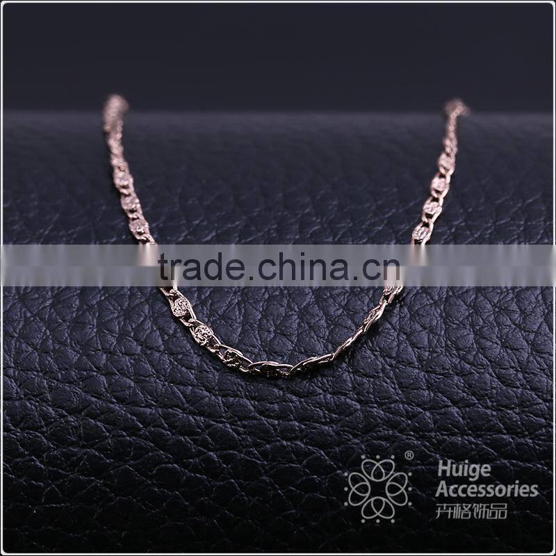 Wholesale Rare coffee gold plated flat chain jewelry chain decorative chain necklace