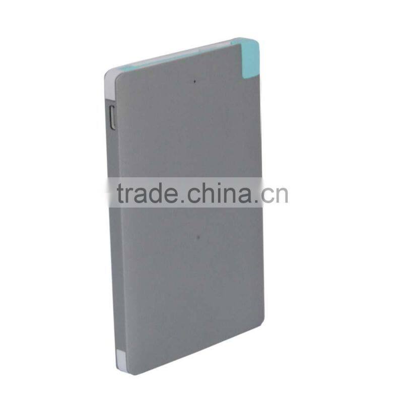 power bank with led charge indicator aluminium credit card power bank 2500mAh 3 in 1 power bank