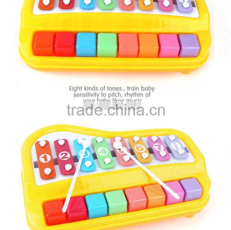 2014 Hot Import Toys Cute 8 Tones Colorful Hand Knock Piano Baby Kid Enlightenment Development Musical Toy Girl Toys For Kids