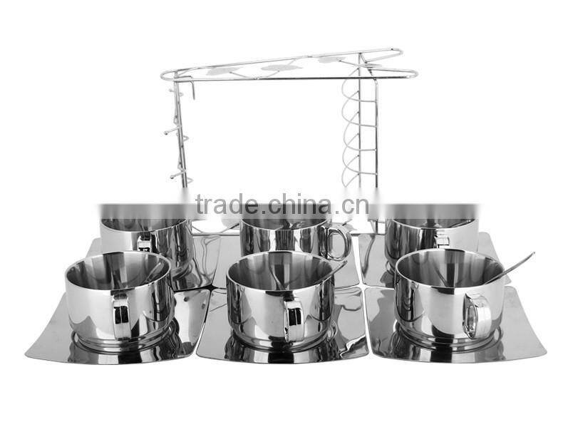 New coffee cups set tea mugs set double wall stainless steel tumbler wholesale with handle