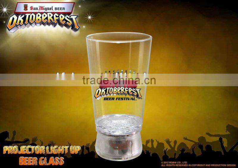 led flashing cup glasses with projection logo