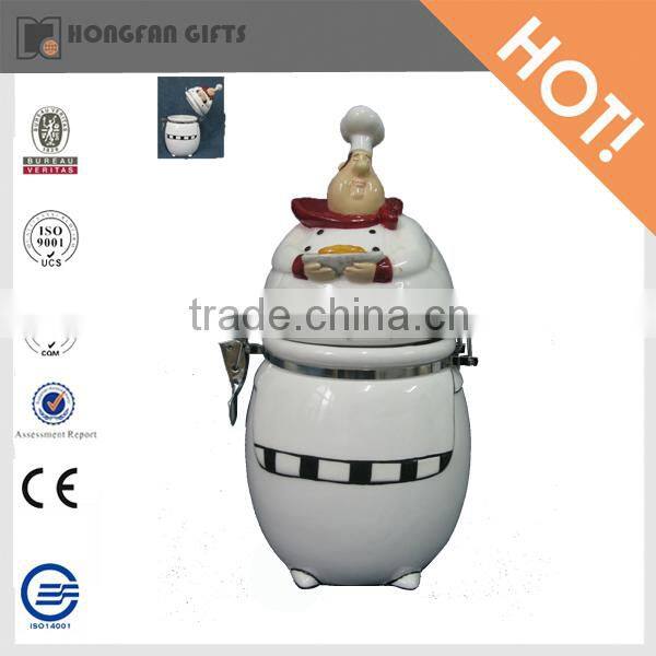 cute chef sealed jar ceramic