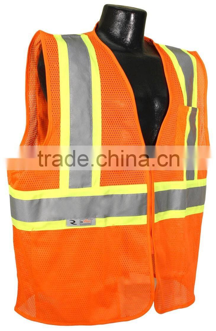 hi vis reflective vest with zipper and pocket