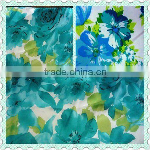 big flower print fabric stretch chiffon fabric 100 polyester crepe chiffon fabric