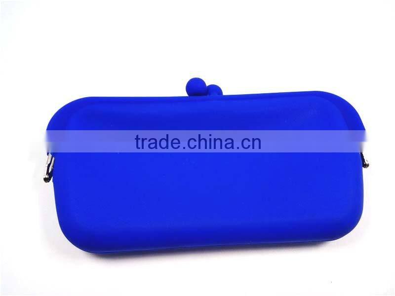 Metal Decor Navy Blue Wallet Photos Durable Retro Coin Purse Silicone Long Purse