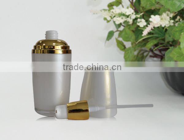 2015 Unique Oval Lotion Pump Bottle with Gold Collar 30ml 50ml 120ml