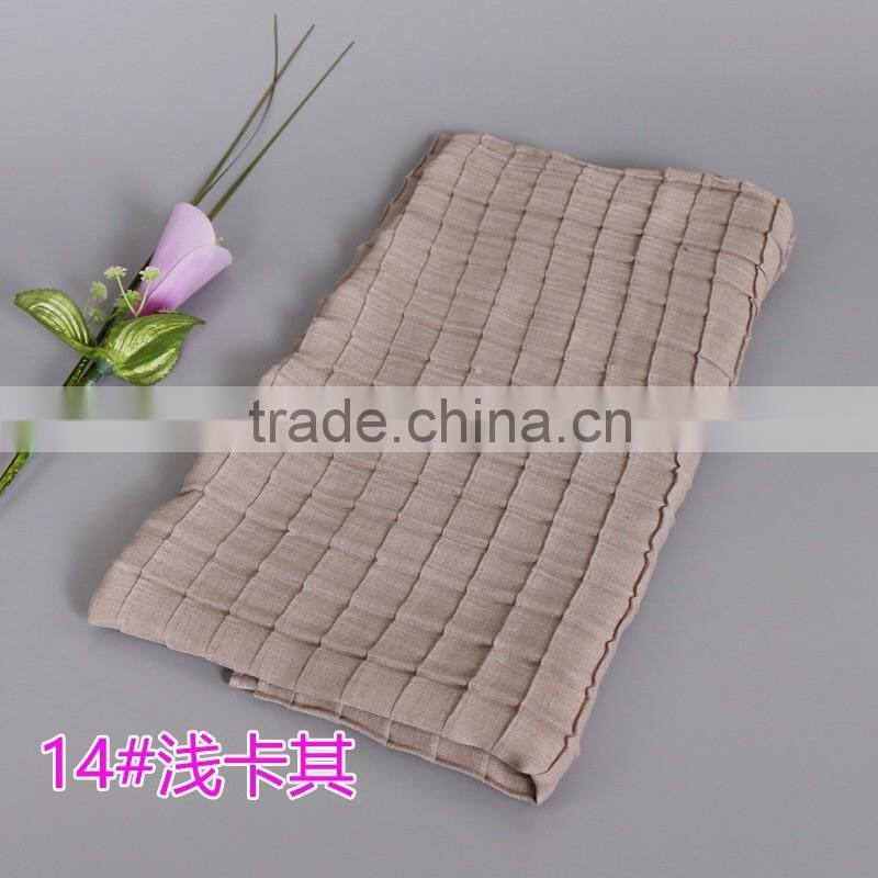 2016 Newest Check Pattern Embossed Plain Viscose Women Scarf