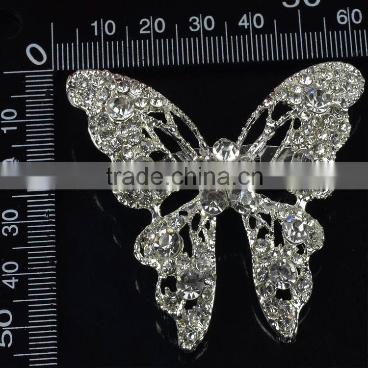 Noble butterfly crystal brooch, butterfly crystal pins, diamond brooch pins, strass button brooch pins for banqute invitation