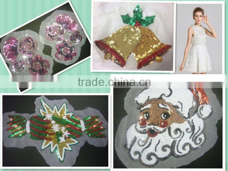 Emboridery Christmas Bells Shape Sequin Applique For Women -- S1411
