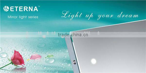 Unframed energy saving fog free led mirror for hotel