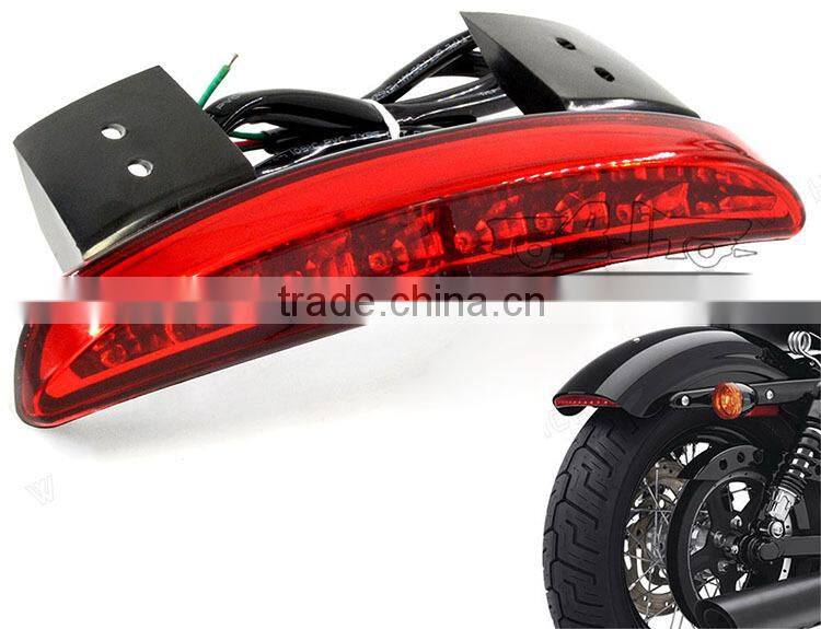 BJ-LPL-032 For Harley XL883N XL1200N/V/X Red Lens LED Chopped Motorcycle Fender Edge Tail Light
