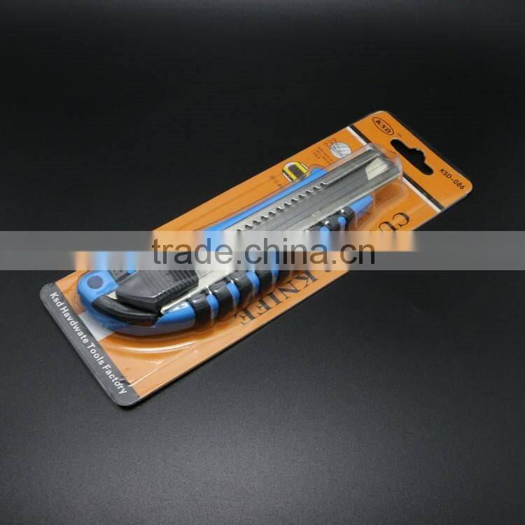 2016 popular cutter knife 18mm utility knife pocket plastic steel utility knife