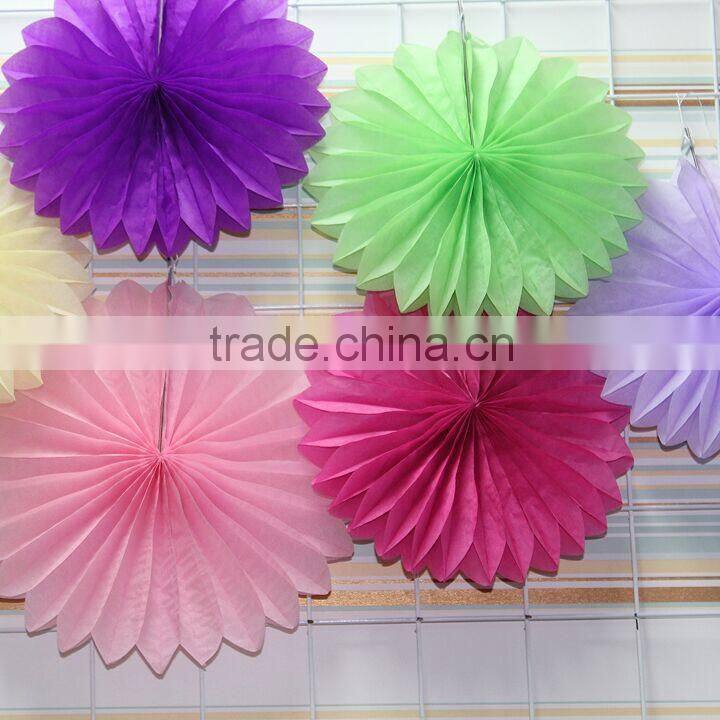 Fashion Colorful tissue paper fan for party wedding decorations