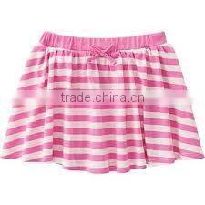 2016 New fashion cotton stripe baby girl skirt designs with Superior quality elastic waistband