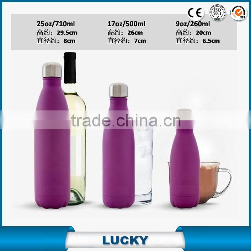 Vacuum Double Wall Travel Coffee Mug With Push Button Lid Handle