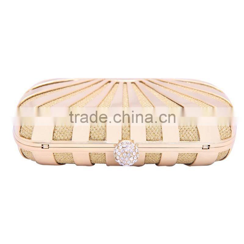 Gold Clutch Bags Sun Style Luxury Metallic Evening Bag Woman Party Clutches Elegant Bridesmaid Handbag Shell Stripe Purse