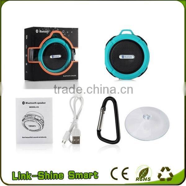 Portable mini bluetooth shower speaker with built-in Mic