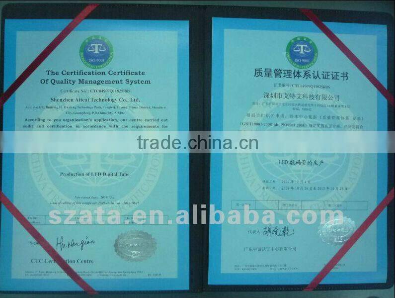 Red color 3 digit 7 segment led display