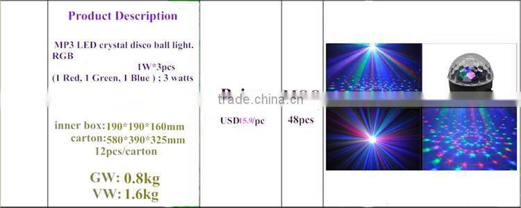 led crystal magic ball light Indoor LED Crystal disco ball Light