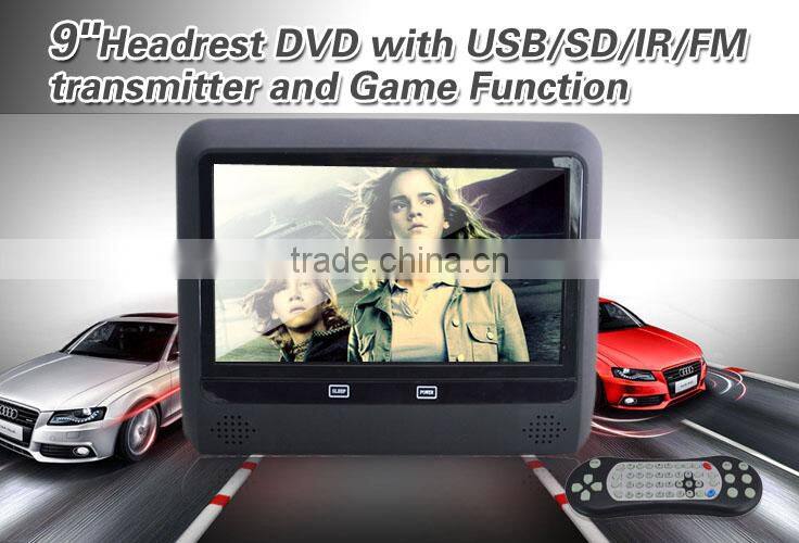 AC New arrived headrest Monitor 9 inch motorized slide shield touch screen dvd headrest monitor