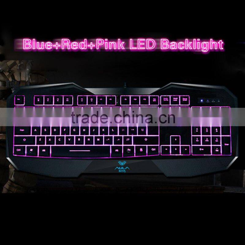 2015 New LED Illuminated Ergonomic Gaming Keyboard USB Multimedia Backlight Backlit Ultra-thin Keyboard