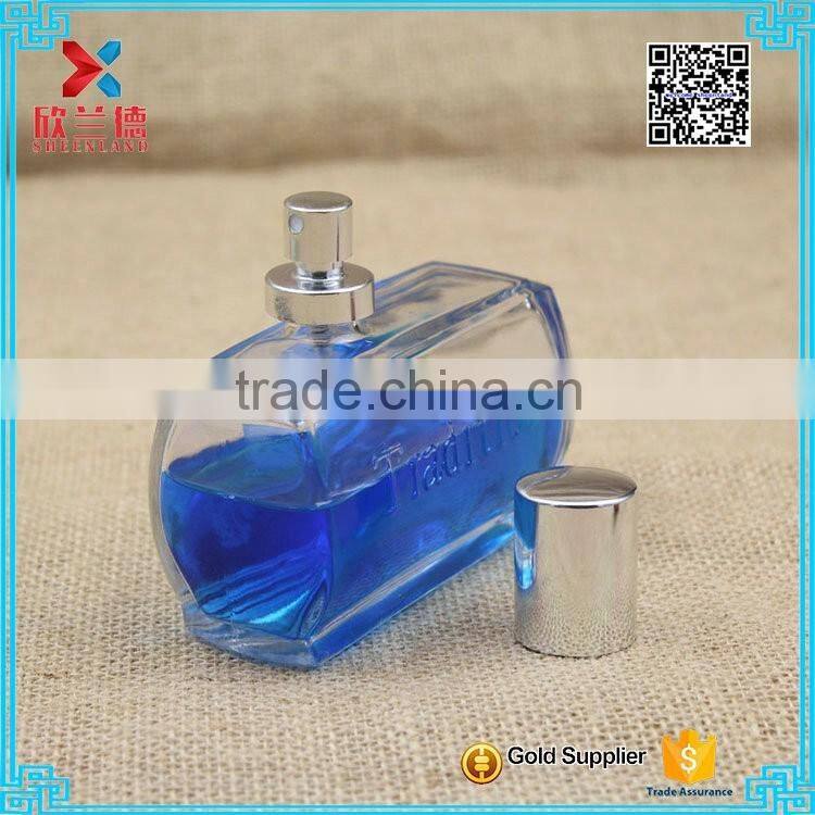 Unique design 4 oz glass perfume bottle with pump sprayer