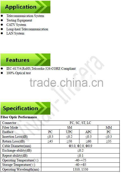 LC Singlemode(SM) fiber optic pigtail