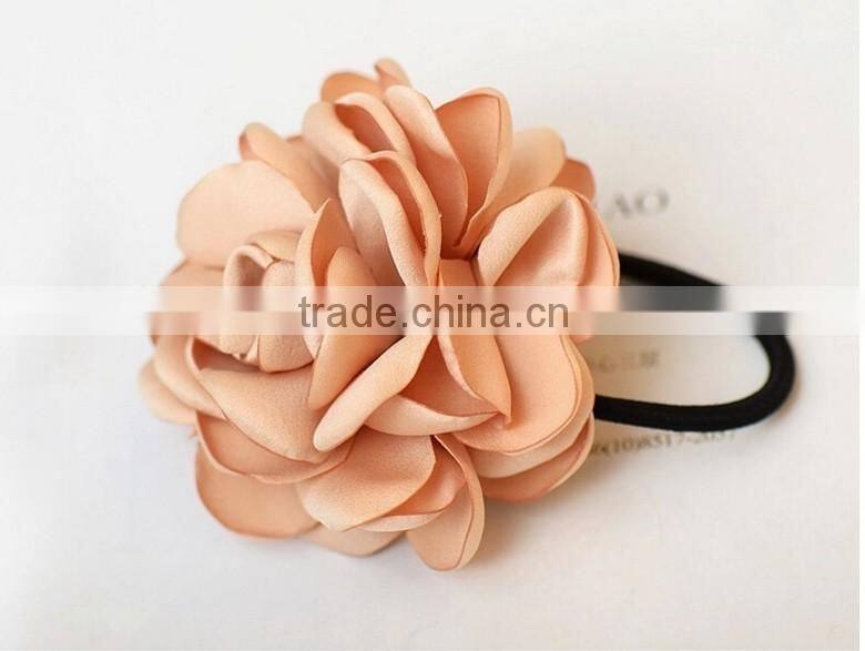 Burned Rose Flower Elastic Hair Band,Women Flower Scrunchy Hair Ring