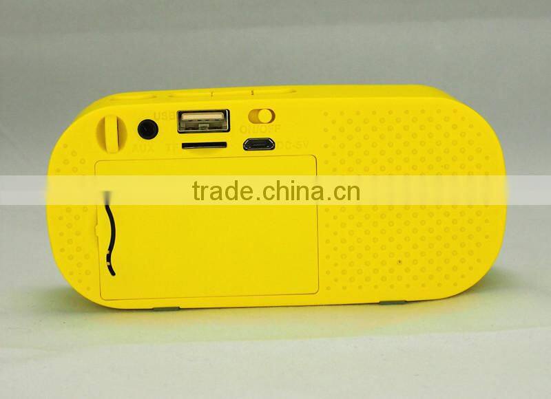 2015 best stereo audio sound 3W wireless FM radio bluetooth speaker with USB Flash MP3 Player