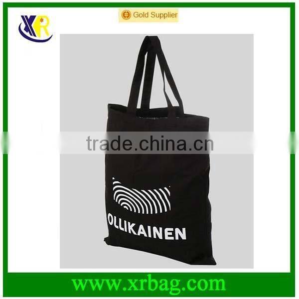 Custom Black Cotton Fabric Tote Shopping Bag