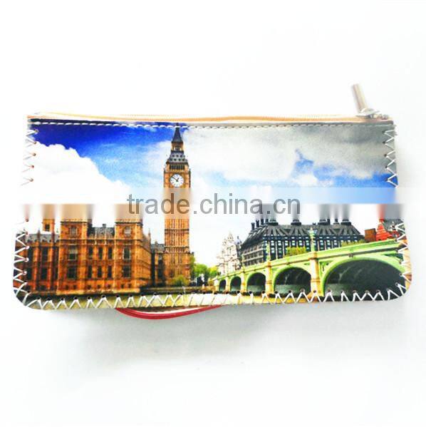 Hot sale famous scenery printing wallet for cards and money