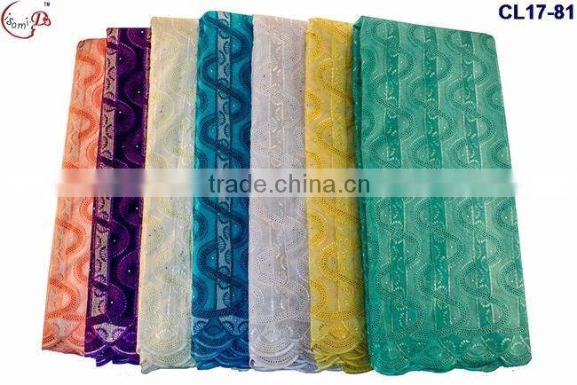 CL17-81 100% cotton guipure swiss voile lace fabric for women dress on sale on dinner party