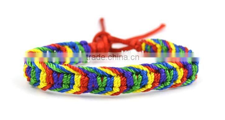 Hot Sale Wholesale handmade red/yellow/green braided friendship bracelet