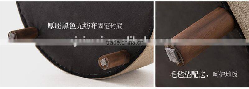 Wooden coffee table with round storage ottoman AM-5005