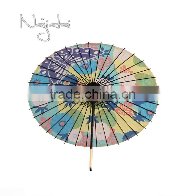 Kanzashi Colorful Hand Painted Handmade Japanese Colth Paper Umbrella