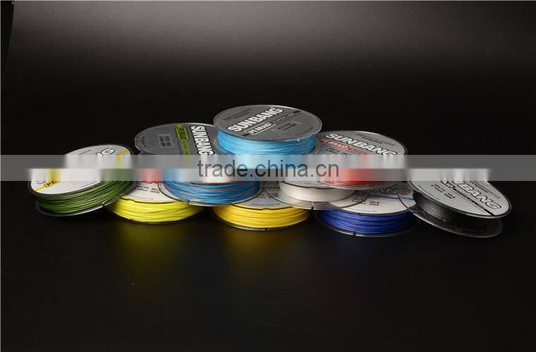 China supplier 4/8 strand 300M multifilament pe fishing line yellow/orange,braided wire