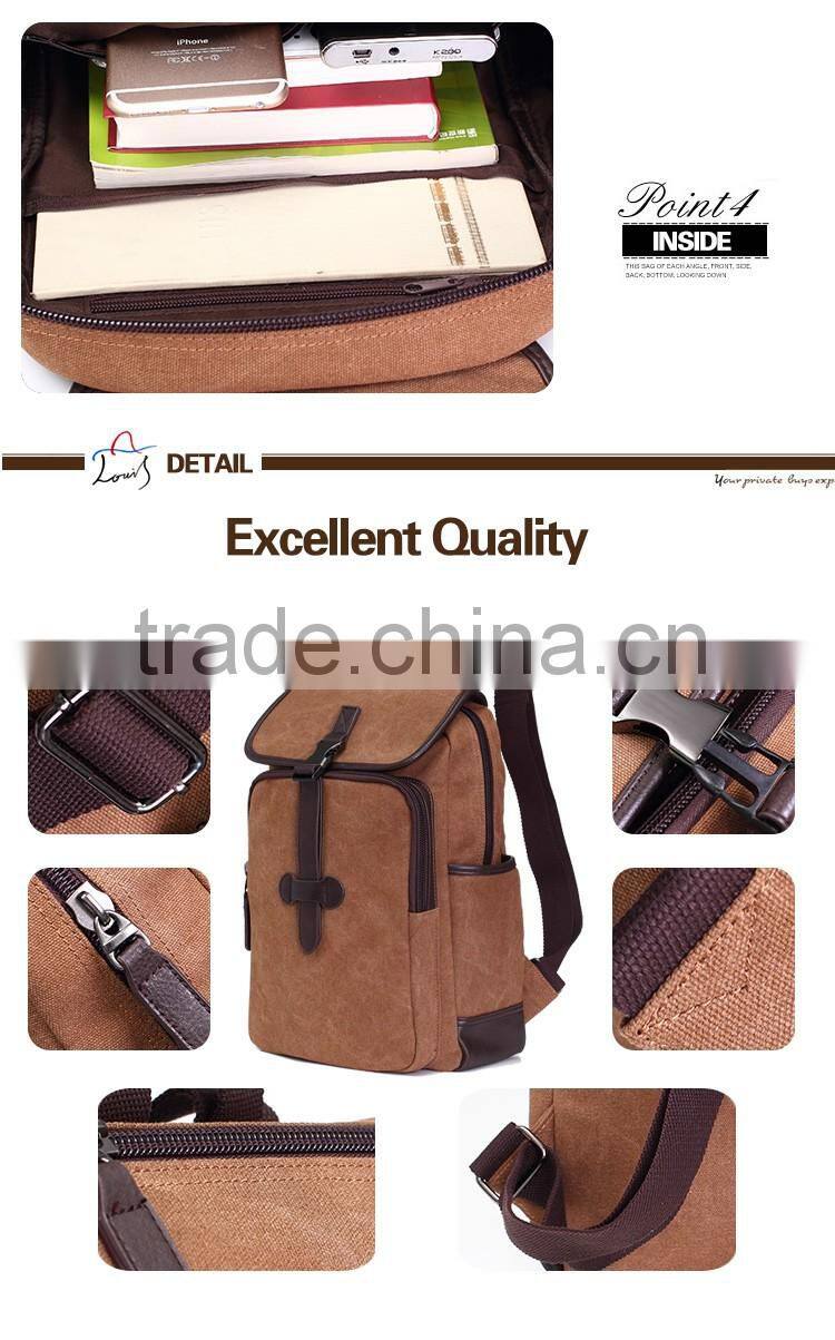 New vintage travelling mens canvas backpack