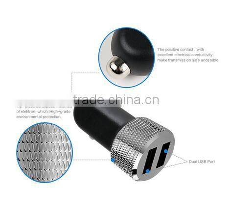 Hiqh quality dual usb car charger for mobile phone/Iphone/Samsung