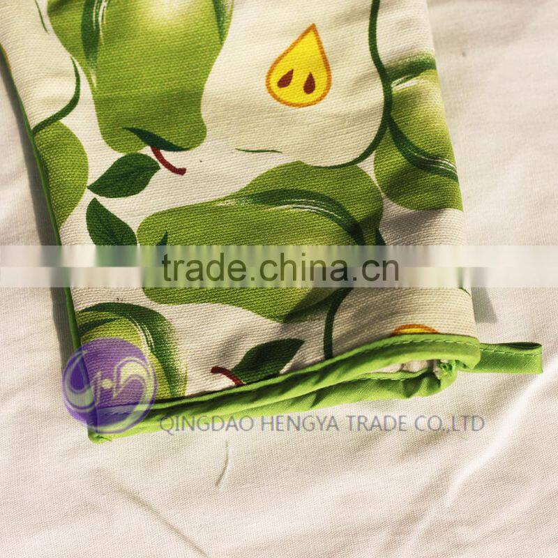 glove factory custom fruit printed cotton heat resistant cooking oven glove