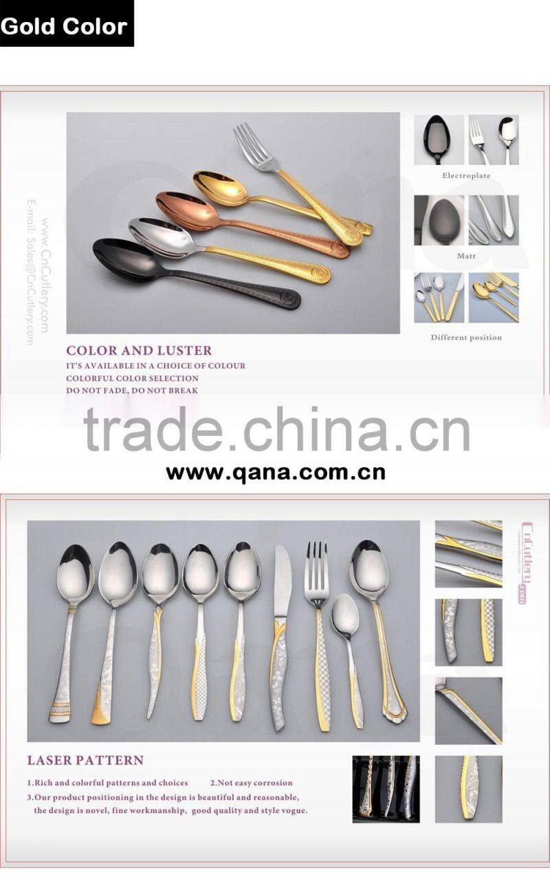 gold plated cutlery, gold cutlery set,flatware set with gold wholesale