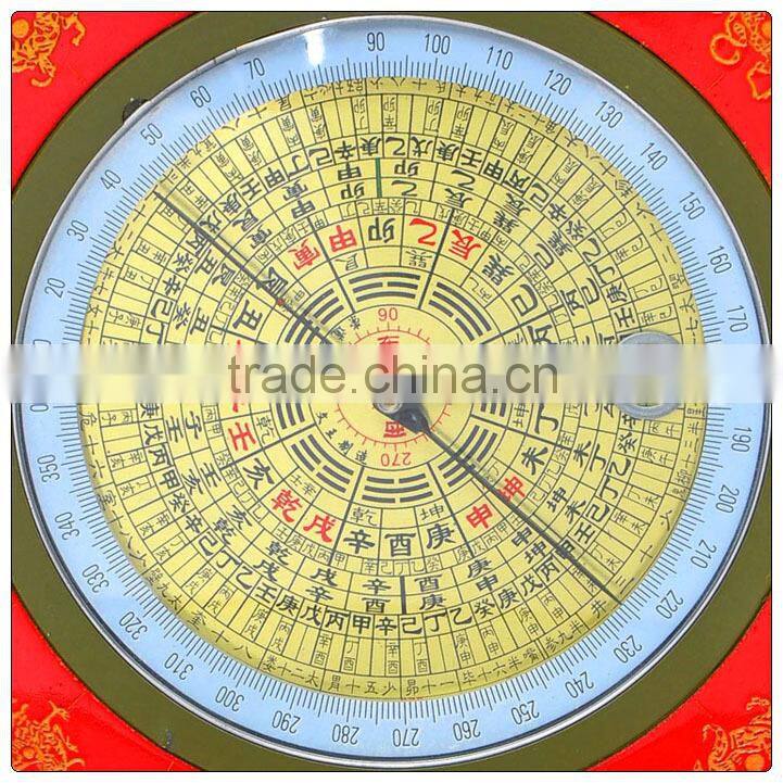 Red color Wooden material chinese fengshui lou pan,round lou pan