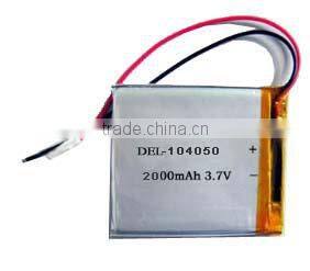 3.7v 2000mah rechargeable lipo battery