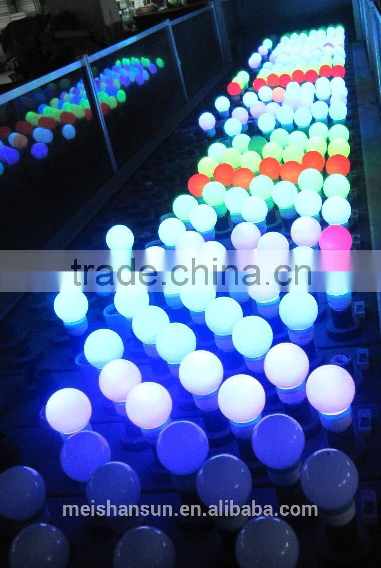 Newest 3W colourful changing light LED bulb crystal and PBT material