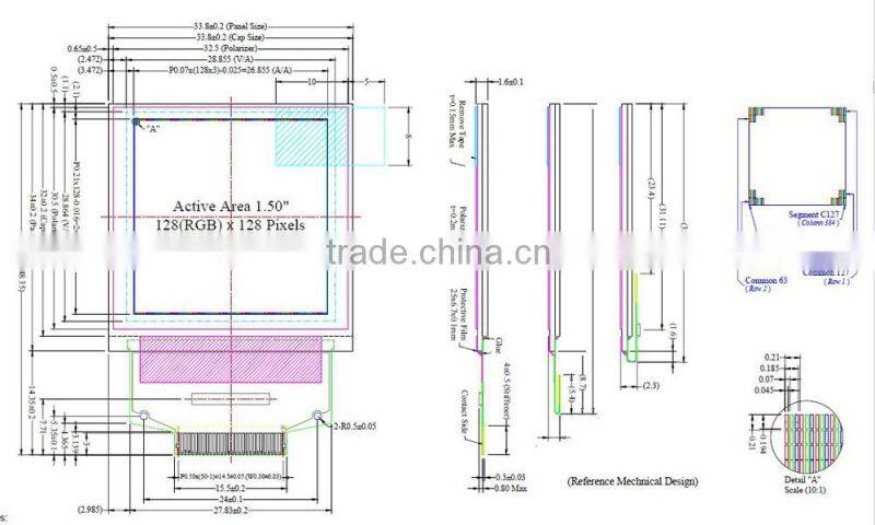 1.5 inch Oled 20 128 * 128 monochrome module pin factory supply quantity discount