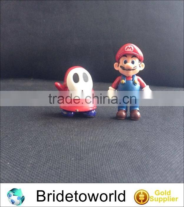3d plastic super mario cartoon figure toys 12pcs/set
