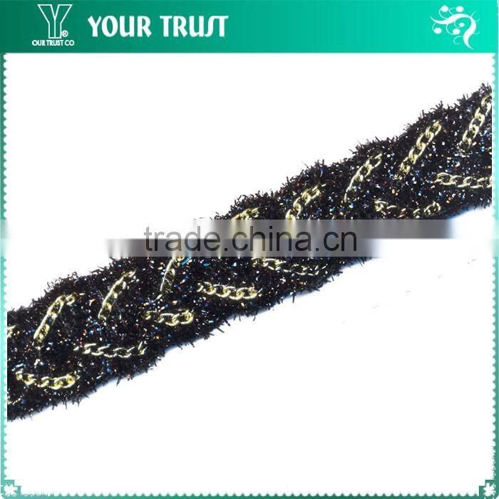 1MM Gold Rhodium Metal Ball Chain Black Mesh Trimming