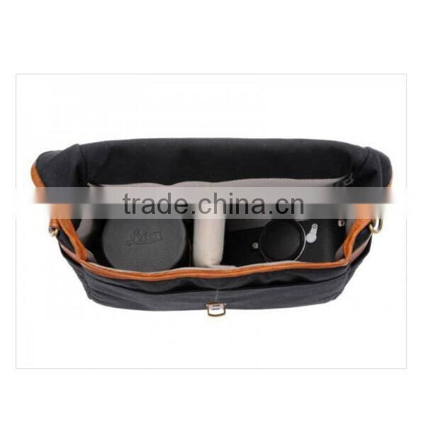 Tan Waxed Canvas Messenger Bag With Full-grain Leather