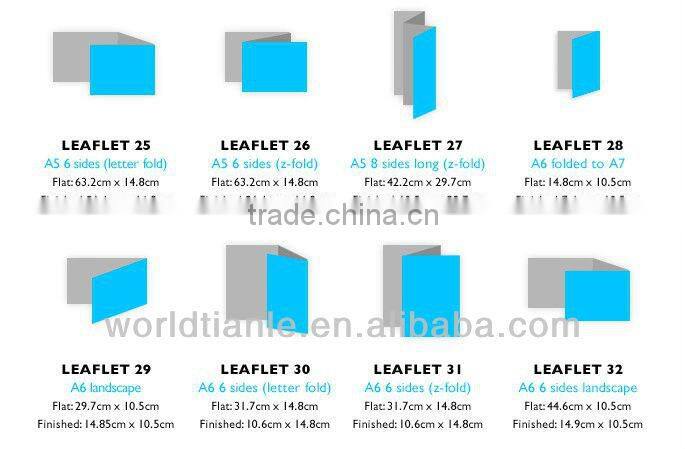 2013 Hot Sales! A4 Size full color printing folded Leaflet for hair dying