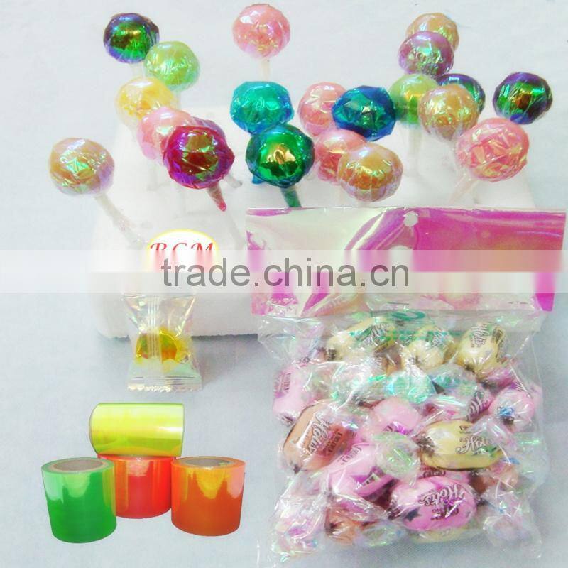 High Quality And Hot Selling PVC Fluorescent Rainbow Film Candy Packaging