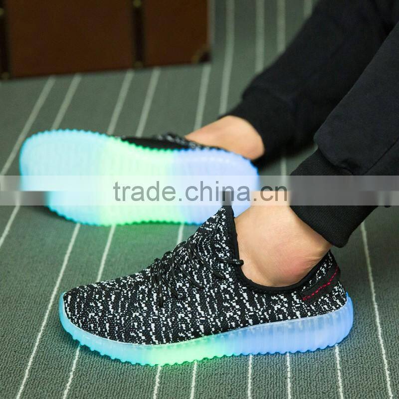 Hot selling reflect light shoes reflect sole flyknit sport shoes CASUAL SHOES